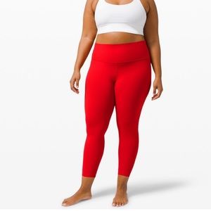 Red Lululemon Align Leggings 25”